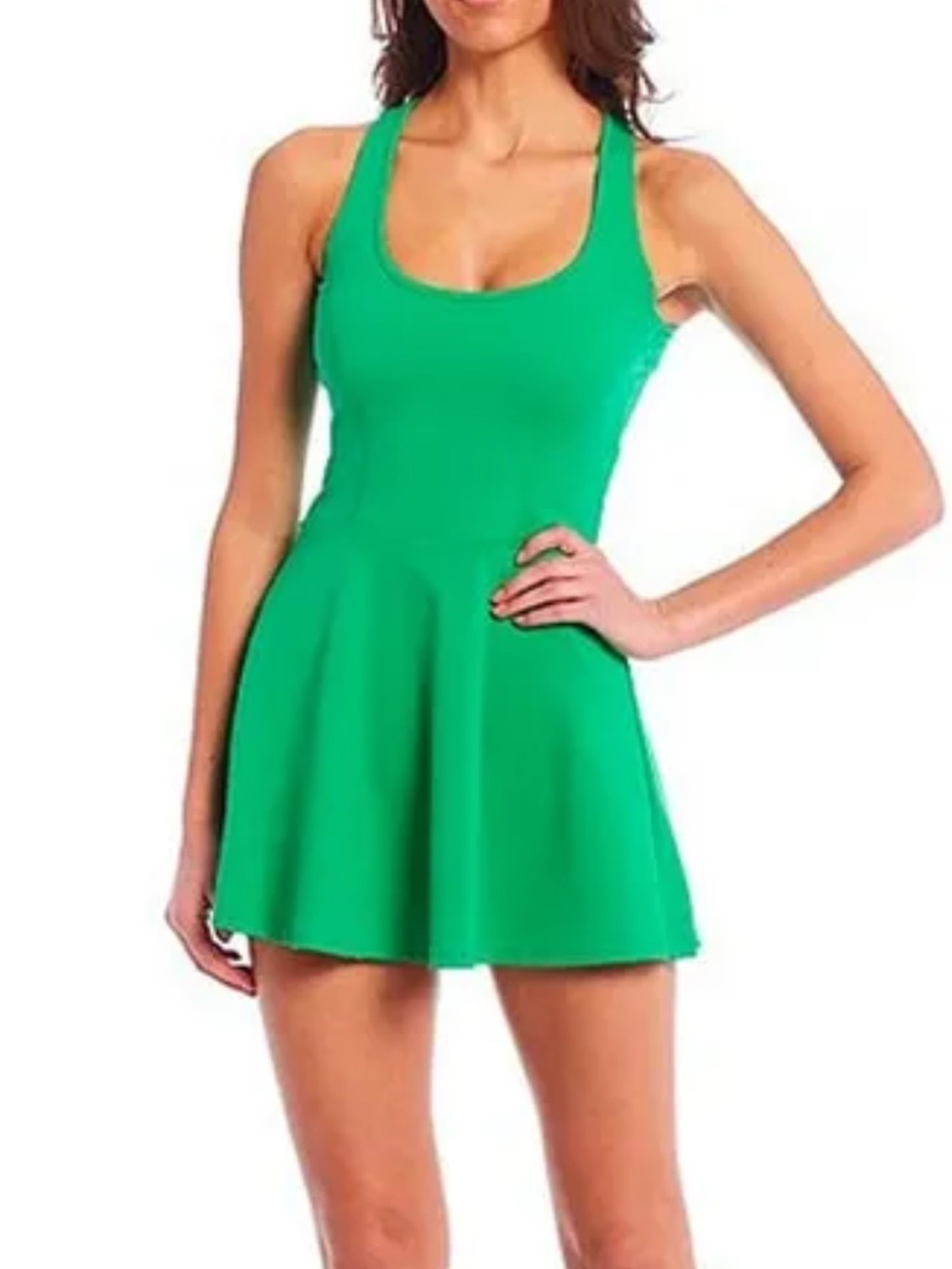 Green Racerback Fit & Flare Dress